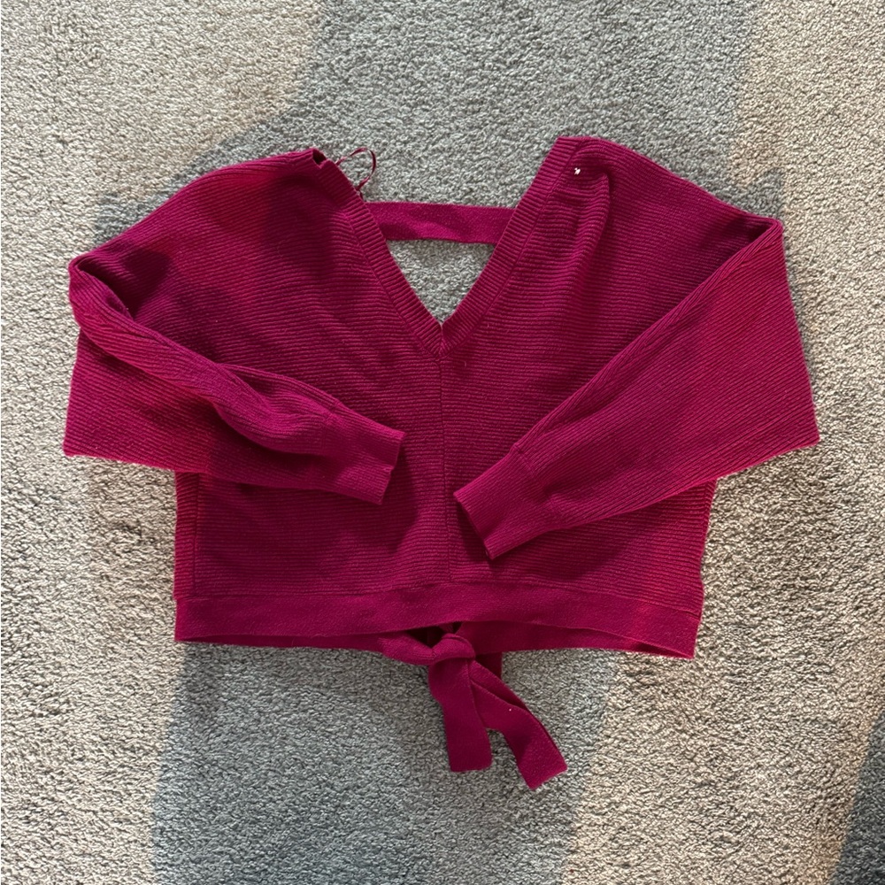 Pink Open Back Sweater